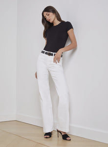 L'AGENCE Clayton High rise Wide Leg Pants in Blanc