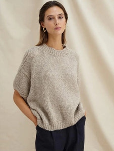 Charli Rosalia Supersoft Short Sleeve Sweater in Oatmeal