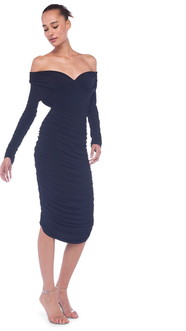 Norma Kamali Long Sleeve Tara Dress in Black