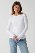 Velvet JG Camino Modal Rib Long Sleeve in White