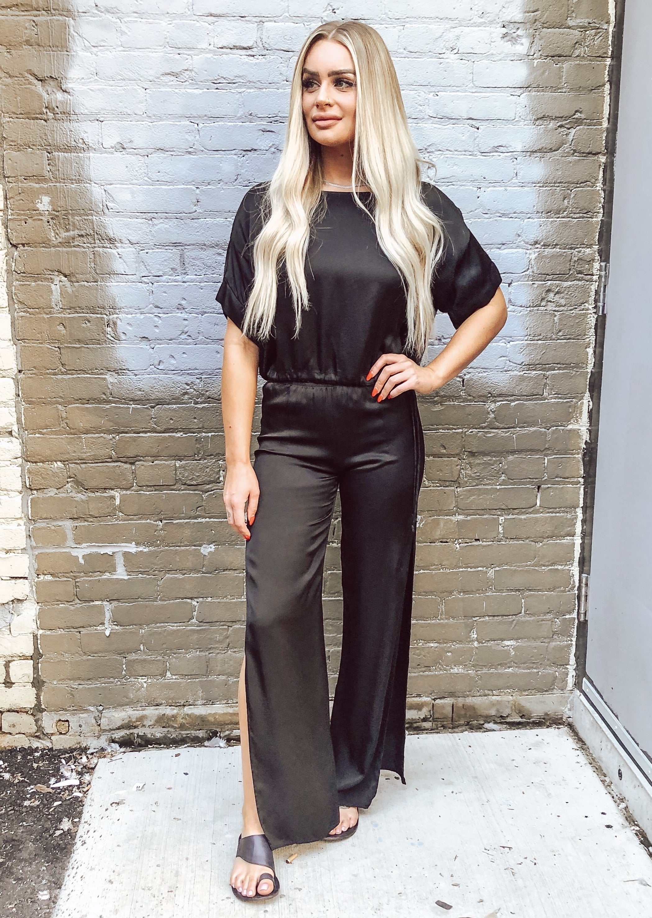 Stark Side Slit Silk Pant