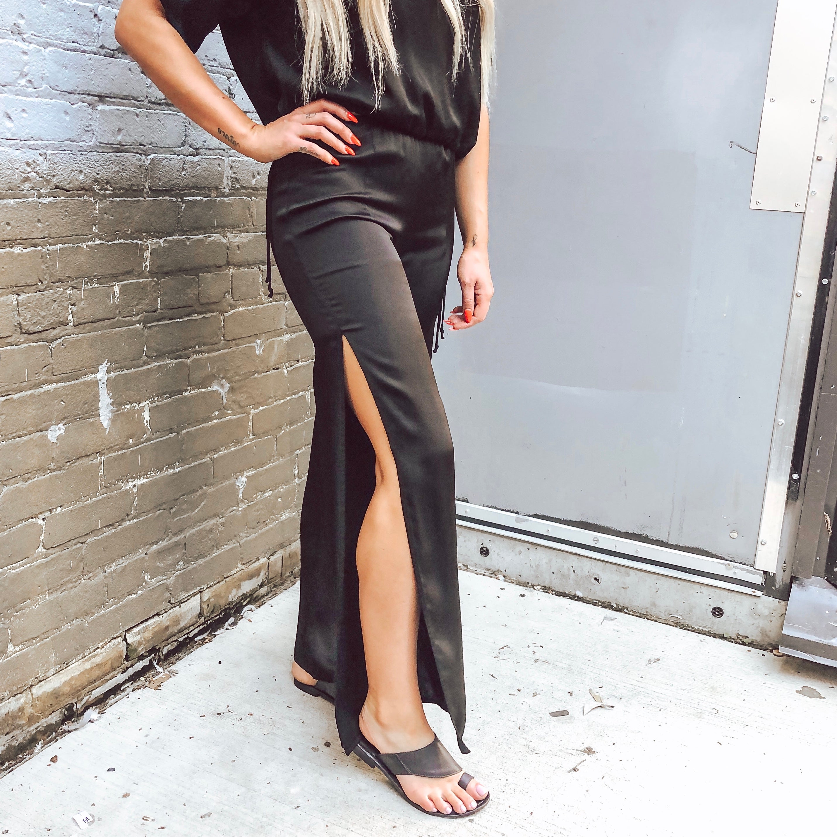 Stark Side Slit Silk Pant