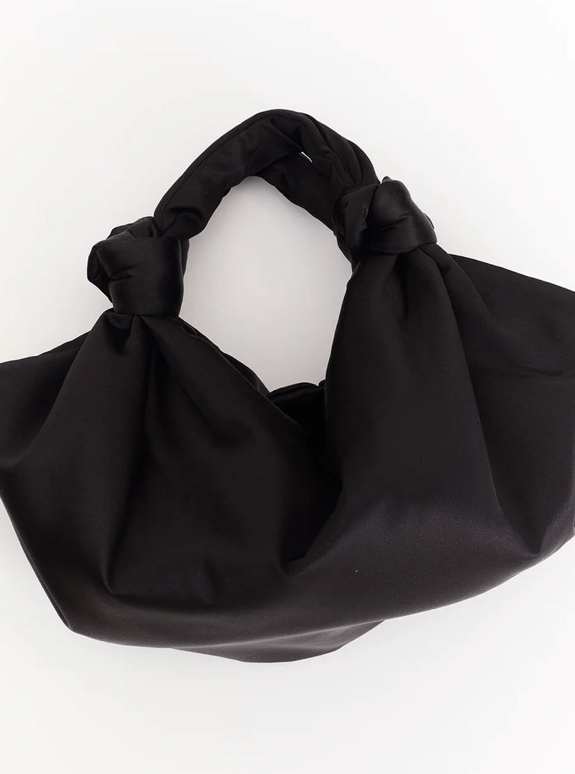 Velvet JG Robyn Satin Knot Bag in Black