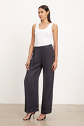 Velvet Livi Satin Viscose Pant in Ash