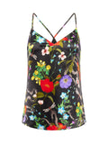 L'AGENCE Kylee Racer Tank in Black Multi Botanical