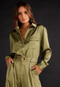 Mink Pink Anissa Long Sleeve Shirt in Khaki