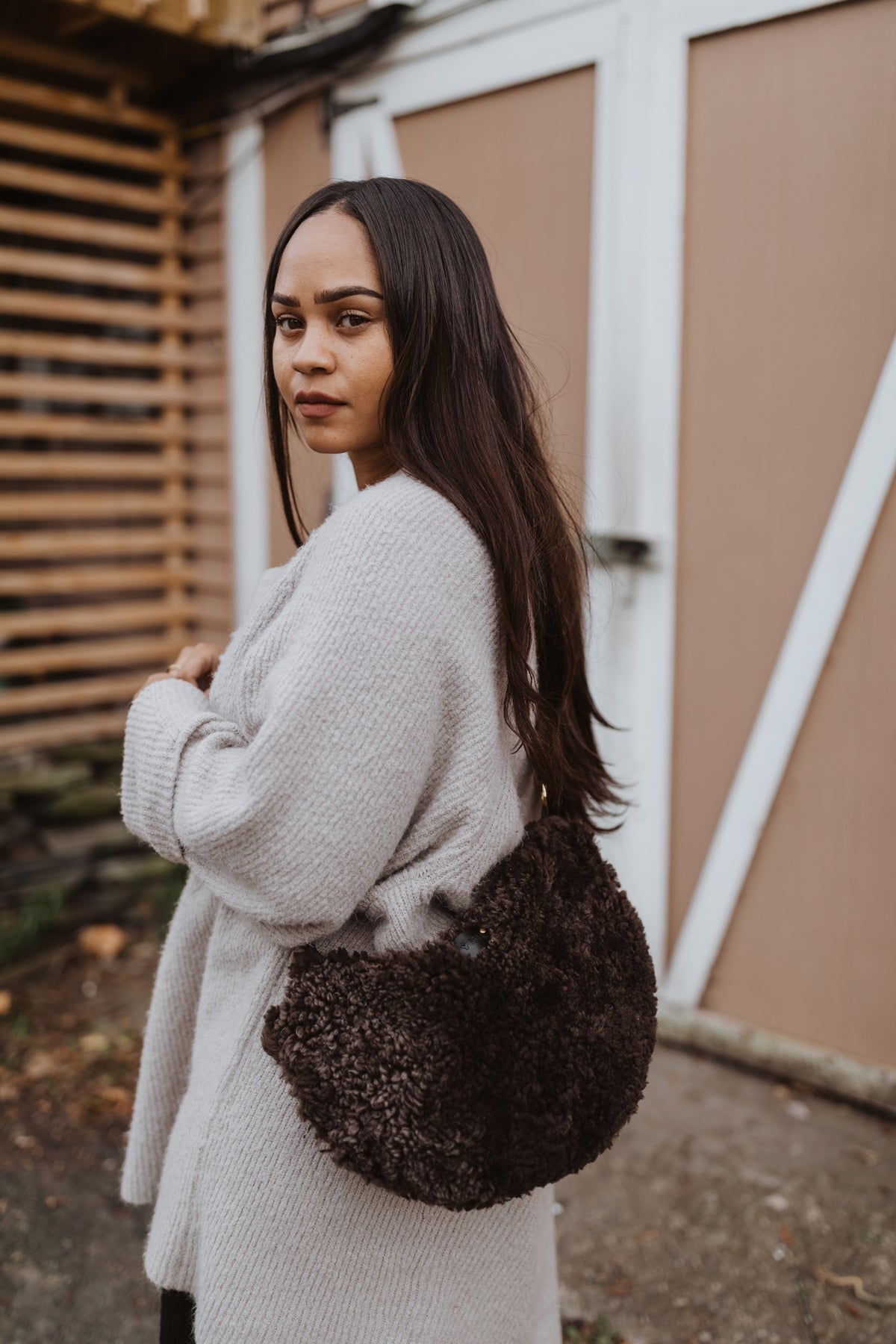 YBH Shearling Sling - Espresso