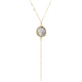 LOLO Lariat Stone 18K Gold Filled Labradorite Necklace