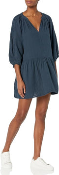 Velvet Nica Cotton Gauze V-Neck Dress in Snorkel