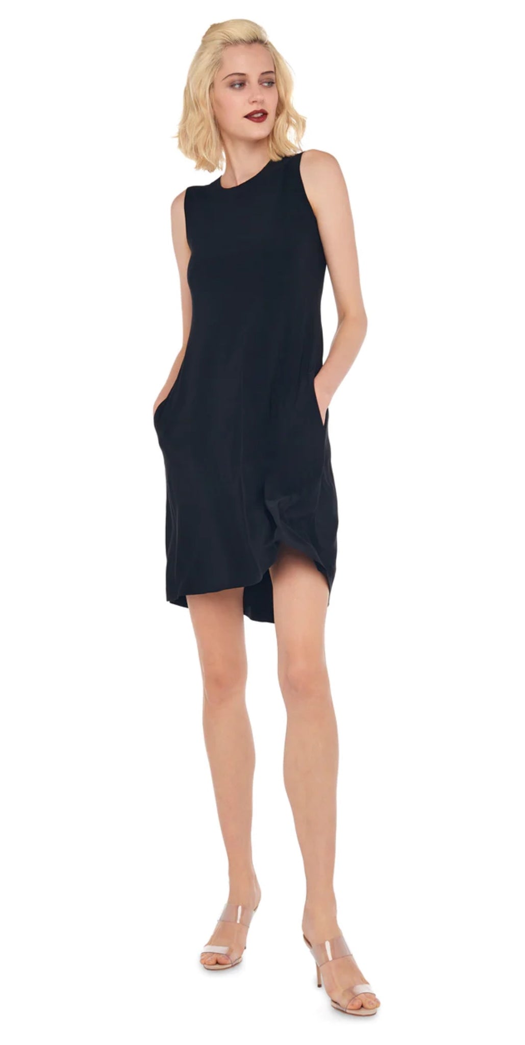 Norma Kamali Sleeveless Swing Dress in Black