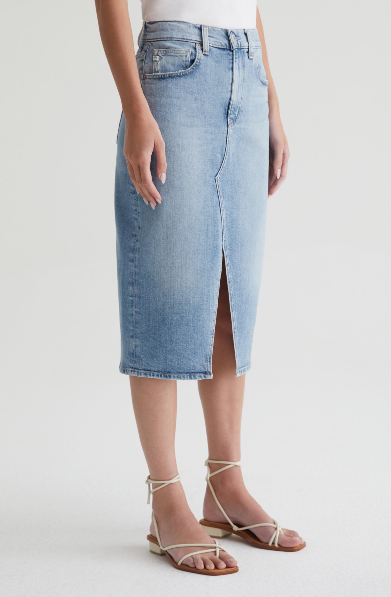 AG Alicia Comfort Stretch Below Knee Skirt in Eclipsed
