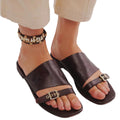 Free People Mila Minimal Flat Sandal in Black