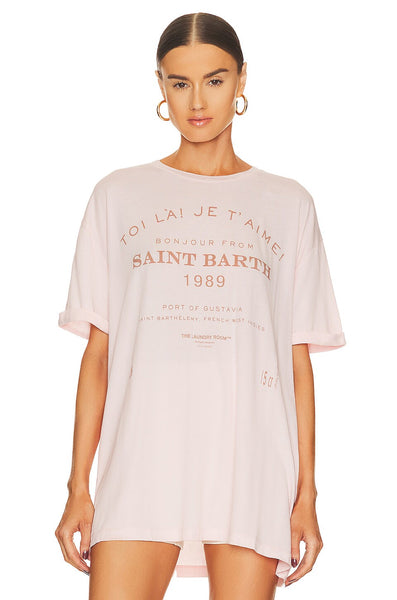 The Laundry Room Saint Barth Oversize Tee Blush Pink