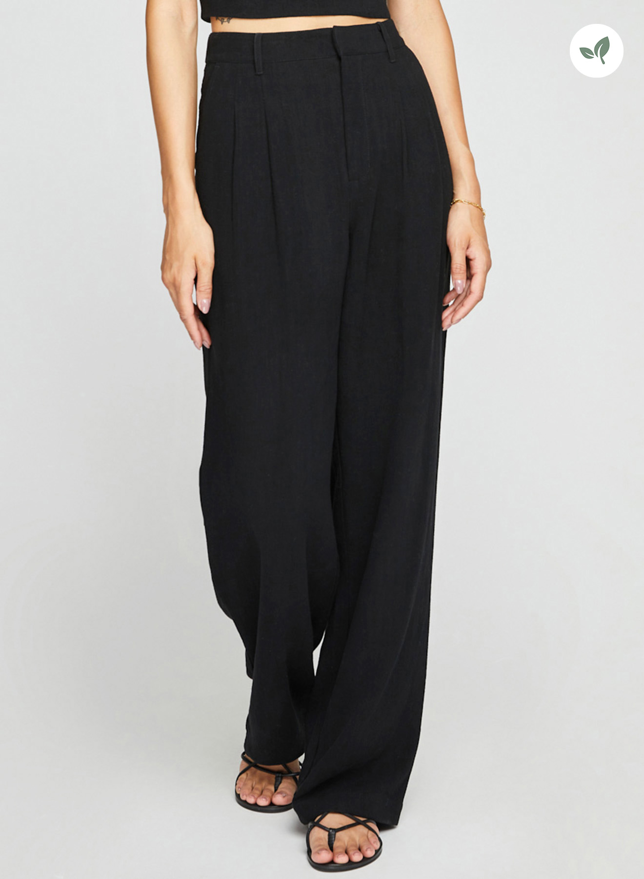 Gentle Fawn Elliot gauze flowy pant in black