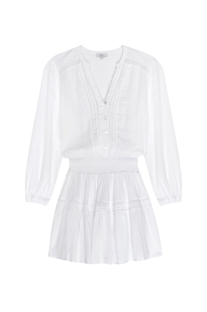 Rails Jasmine l/s linen dress in White Lace Detail manhattan casuals Rails Jasmine l/s linen dress in White Lace Detail manhattan casuals
