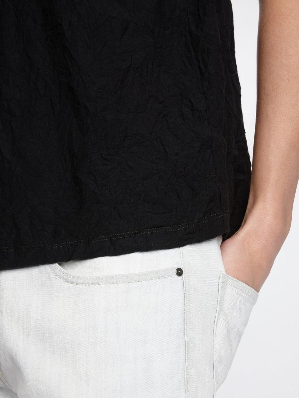 John Varvatos MORRISON S/S CRINKLE CREW Black
