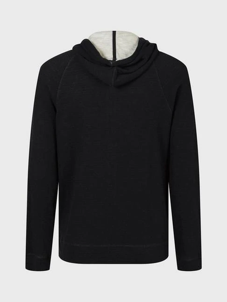 John Varvatos Providence Double Knit Plaited Hoodie- Black