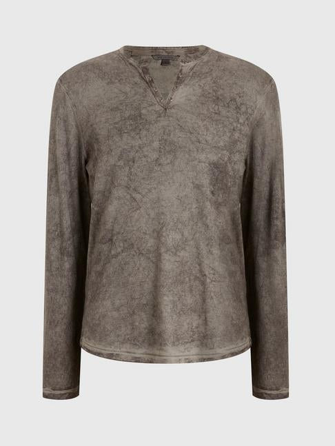 John Varvatos ASH  Grommet Henley - Nickel Grey