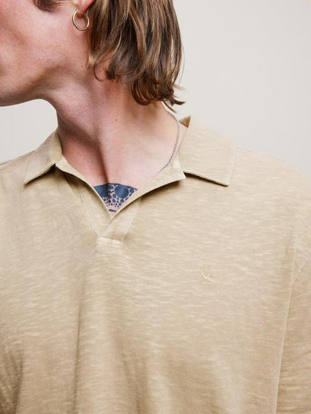 John Varvatos Zion SS Vintage Wash Polo - Hemp