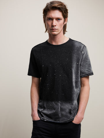 John Varvatos Jasper Crew Neck Tee w/ Spray Splatter - Black