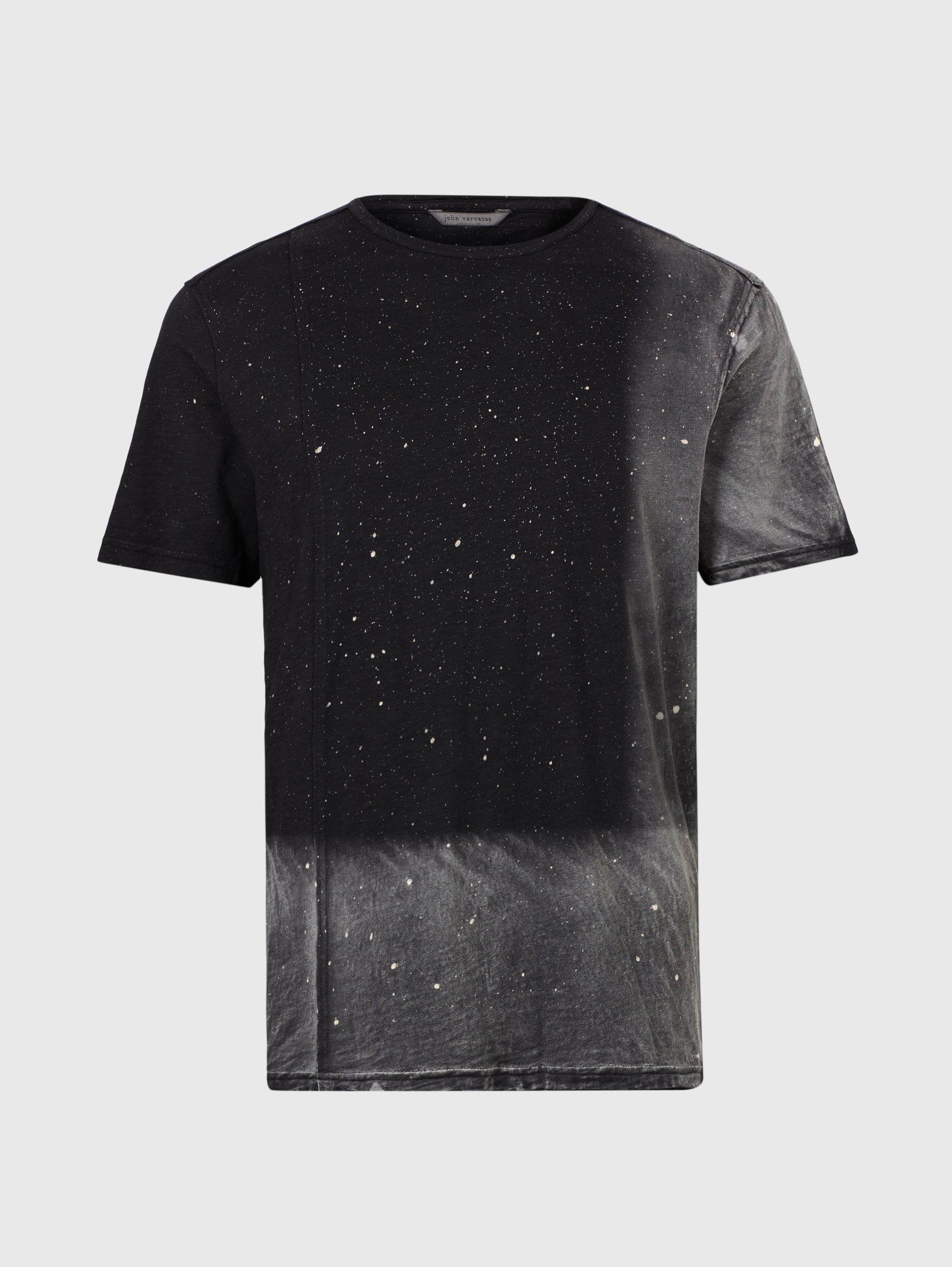 John Varvatos Jasper Crew Neck Tee w/ Spray Splatter - Black