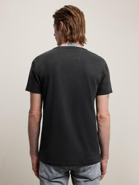 John Varvatos Skull Embroidery Crew Neck T - Black