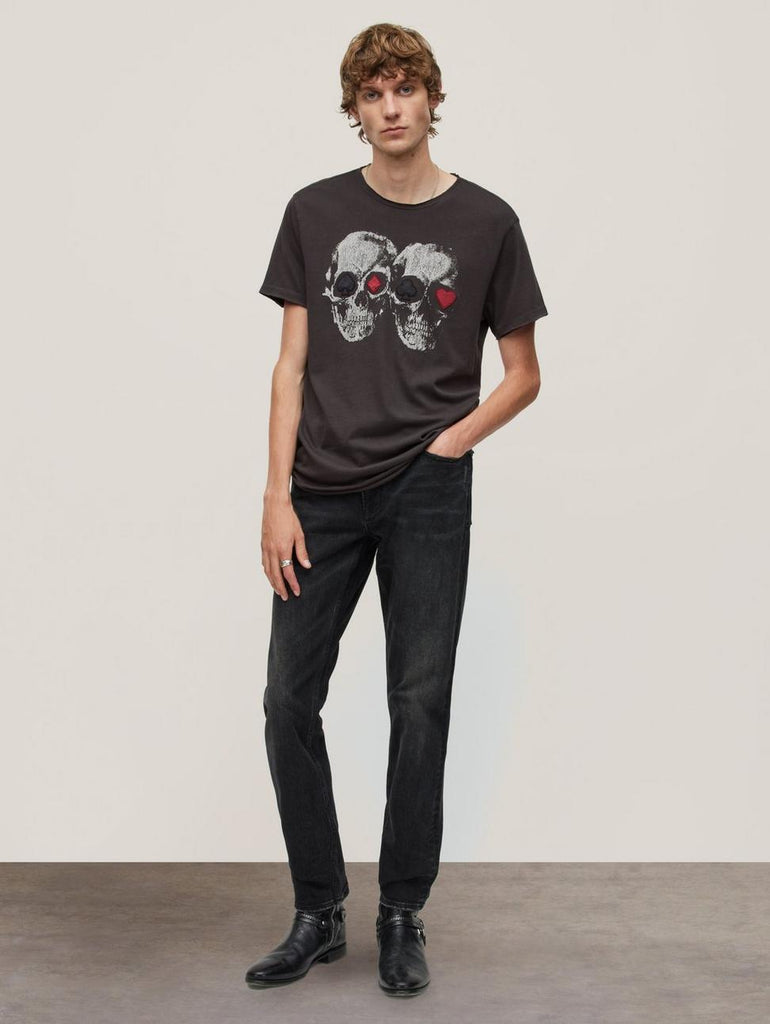 John Varvatos Double Down Skull SS Tee - Coal – manhattan casuals