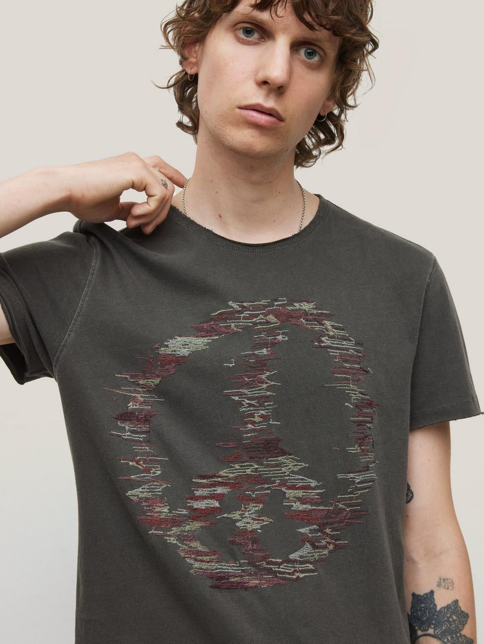 John Varvatos DISTORTED PEACE Tee - Black