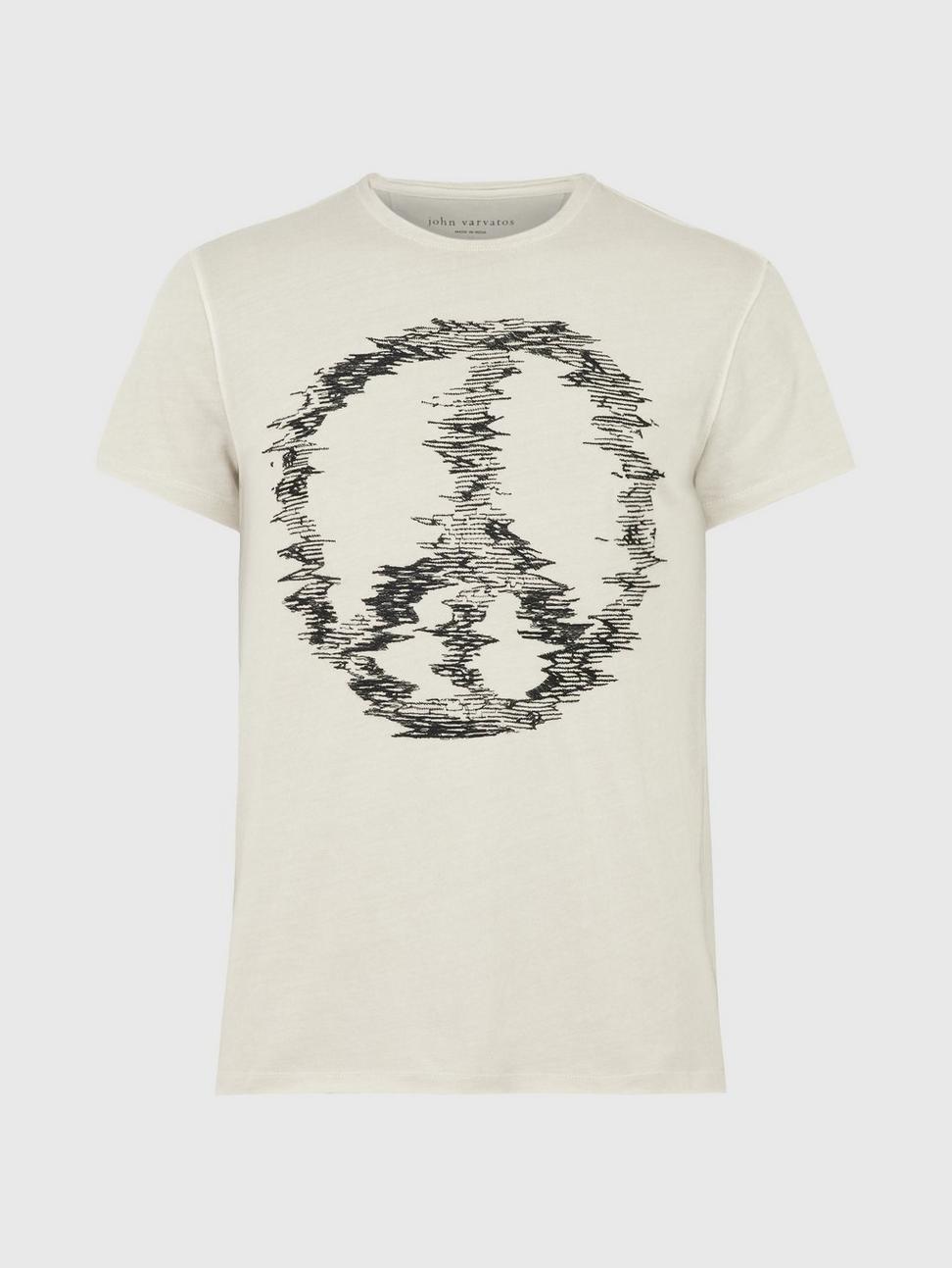 John Varvatos DISTORTED PEACE Tee - Fossil Grey