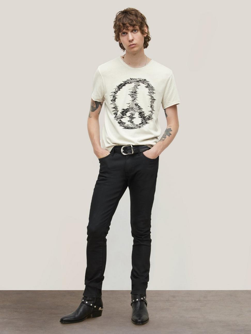 John Varvatos DISTORTED PEACE Tee - Fossil Grey