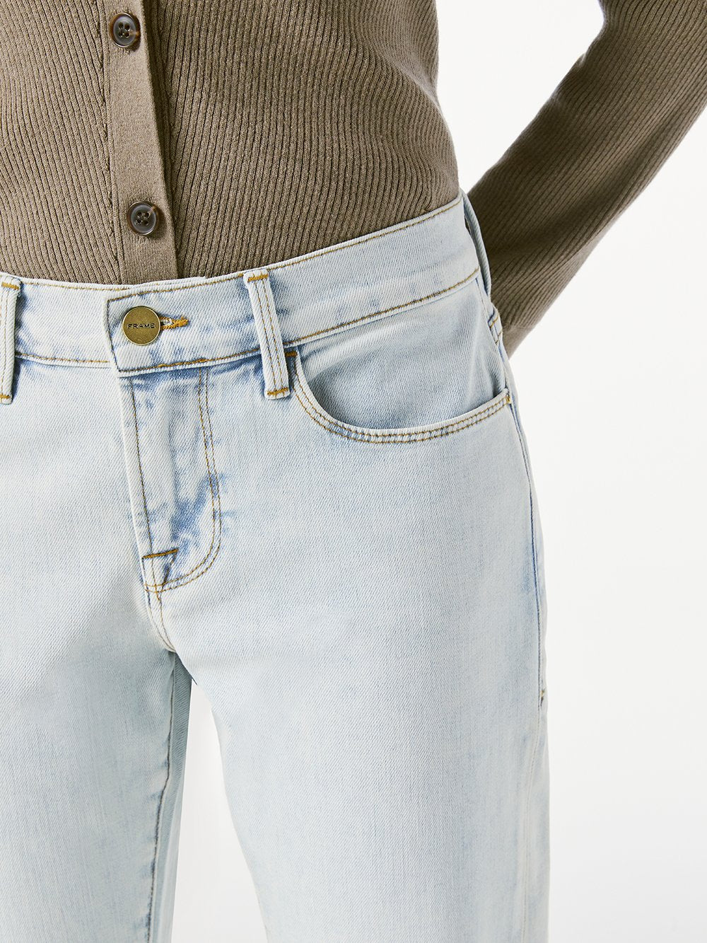 FRAME Le Garcon Crop Raw Edge Jean in Divisadero