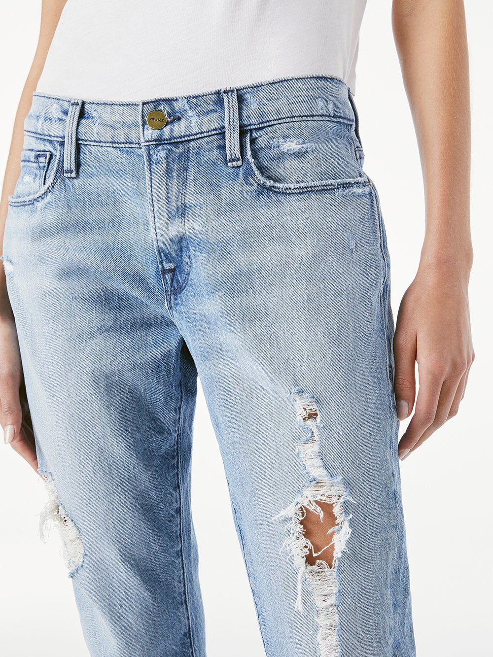 FRAME Le Garcon jean with rips in Beldon