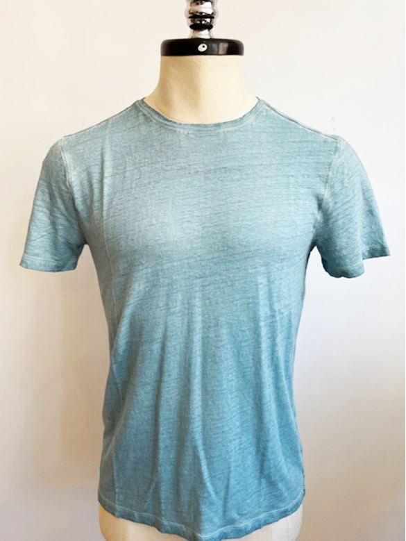 John Varvatos MOTT Linen Crew w/ Cold Dye - Pale Aqua