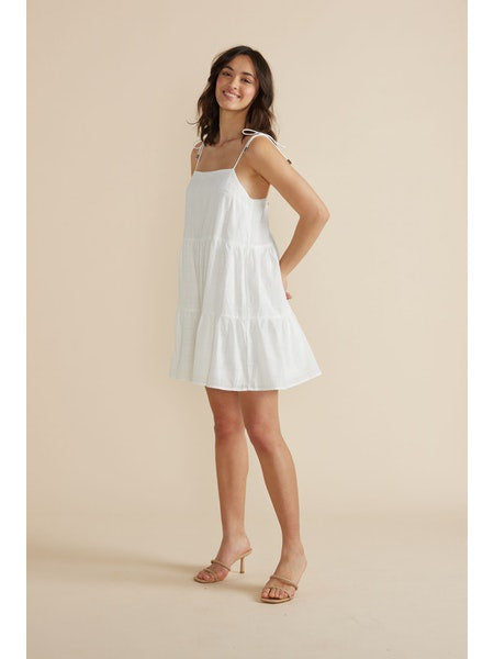 MinkPink Bowes Mini Dress in White