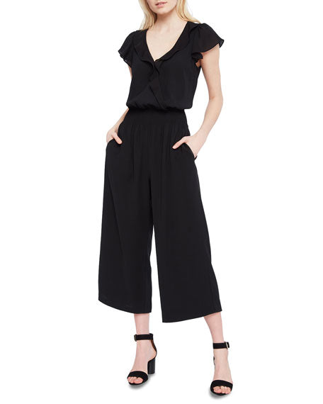 Parker Billie S/S Cropped Jumpsuit in Black
