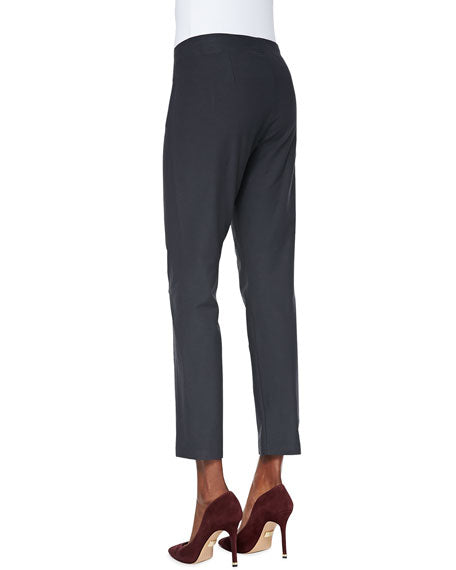 Eileen Fisher Washable Crepe Slim Ankle Pant Graphite manhattan casuals