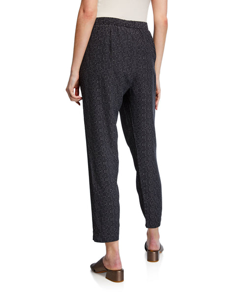 Eileen Fisher Tencel Viscose Morse Code Slouchy Ankle Pant - Graphite S9TRZ-P3804M