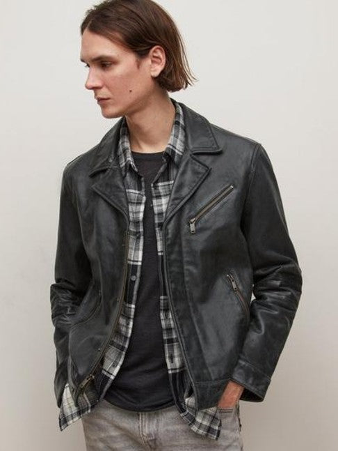 John Varvatos Oscar Leather Jacket - Black