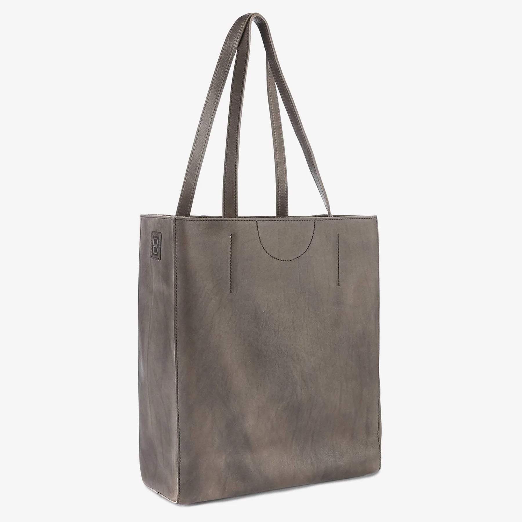 Brave Giovana Leather Tote in Nero Salvage