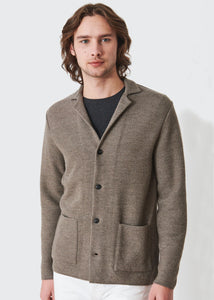 Patrick Assaraf Merino Wool Shirt Jacket - Bark