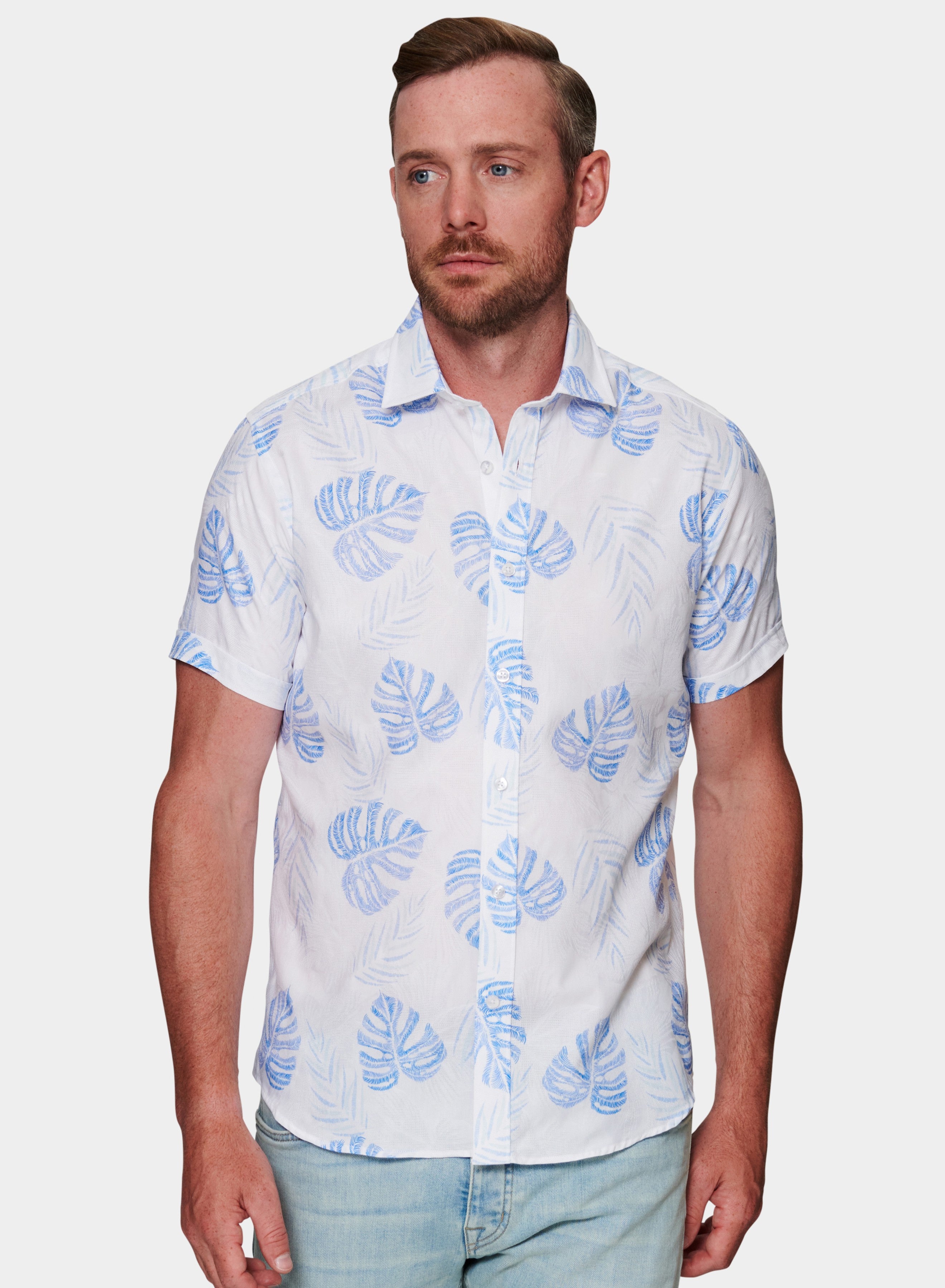 Patrick Assaraf Printed SS Shirt - White