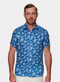 Patrick Assaraf Printed SS Linen Shirt - Sailor