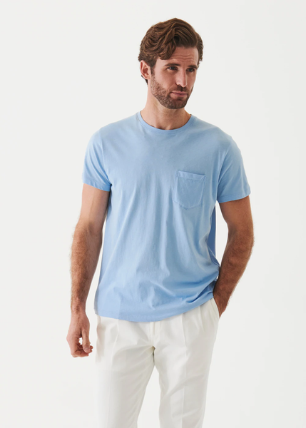 Patrick Assaraf Lightweight Pima Cotton T-Shirt - Blue Tundra
