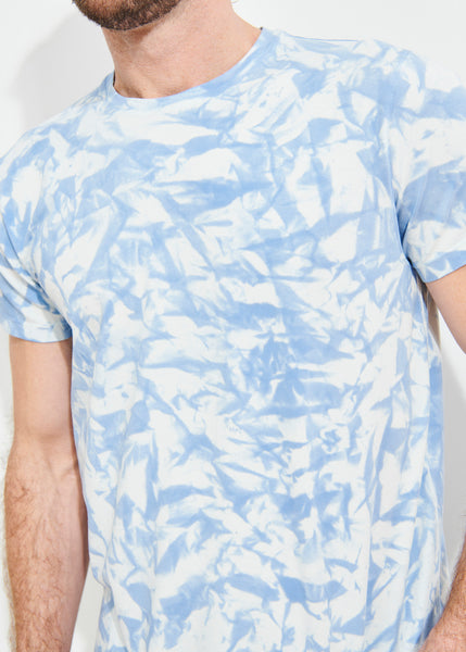 Patrick Assaraf SS Tie Dye T-Shirt - Light Blue