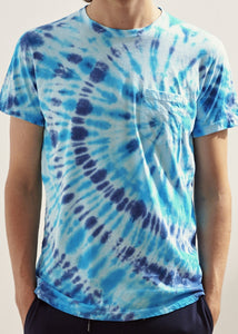 Patrick Assaraf SS Tie Dye T-Shirt - Blue Tundra