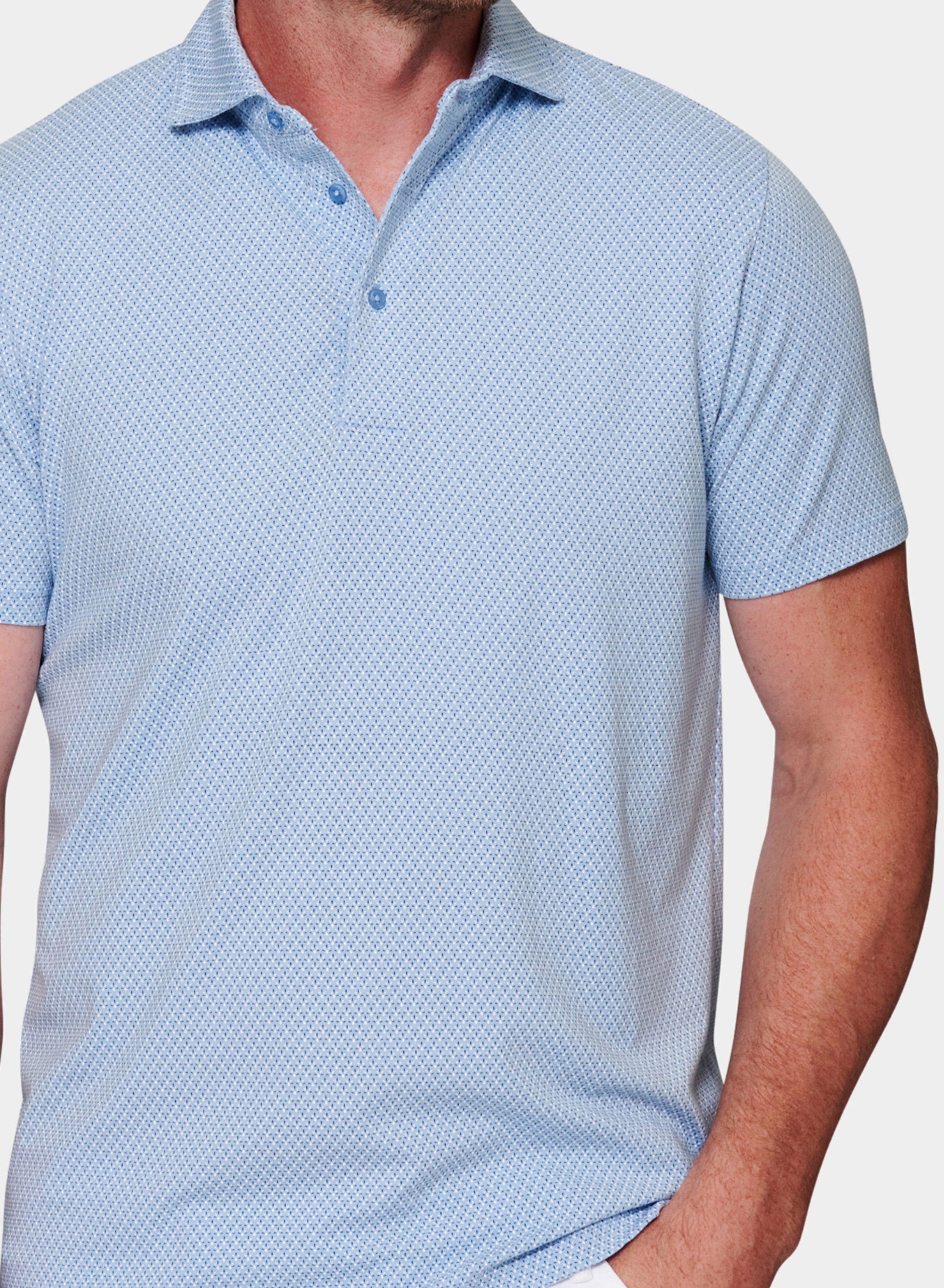 Patrick Assaraf SS Iconic Print Polo - Arctic