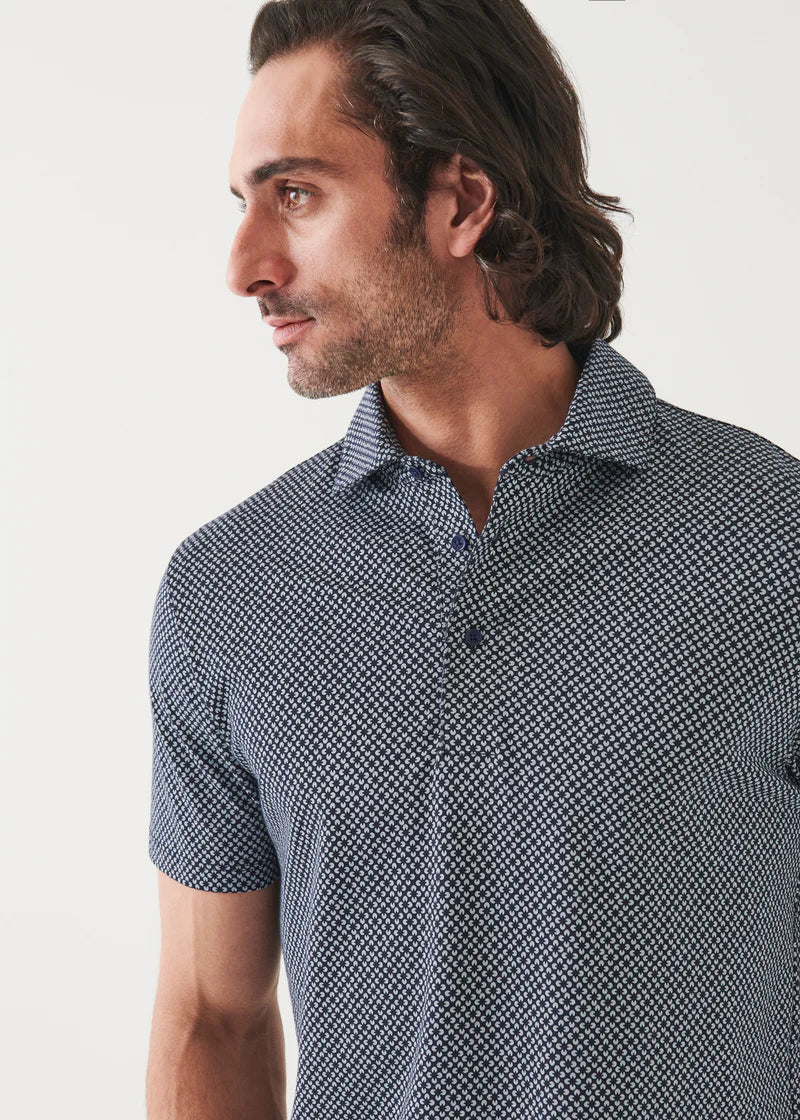 Patrick Assaraf SS Polo All Over Print - Midnight 06