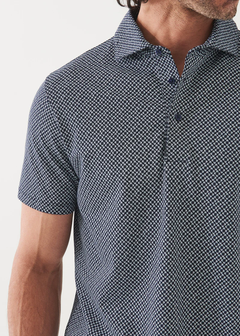 Patrick Assaraf SS Polo All Over Print - Midnight 06