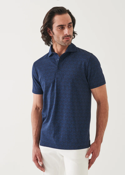 Patrick Assaraf SS Polo All Over Print - Moonlight