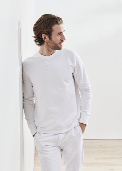 Patrick Assaraf Pima Cotton French Terry Sweatshirt - White